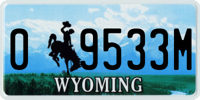 WY license plate 09533M