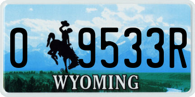 WY license plate 09533R