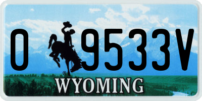 WY license plate 09533V