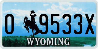 WY license plate 09533X