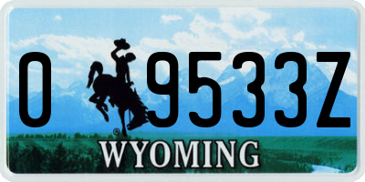 WY license plate 09533Z