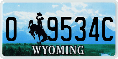 WY license plate 09534C