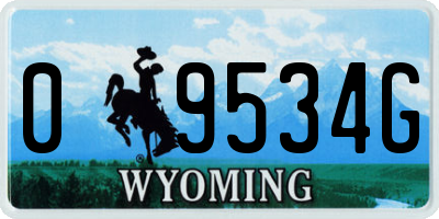 WY license plate 09534G