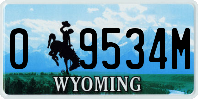 WY license plate 09534M