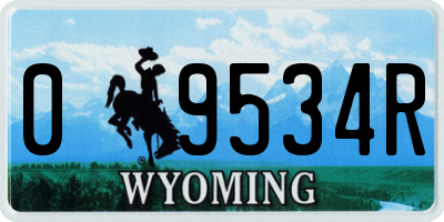 WY license plate 09534R