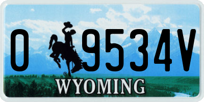 WY license plate 09534V