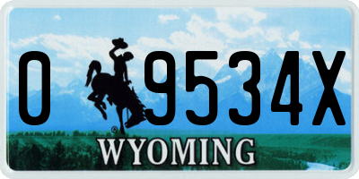 WY license plate 09534X