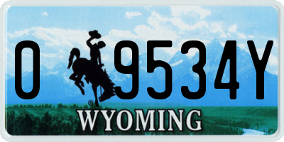 WY license plate 09534Y