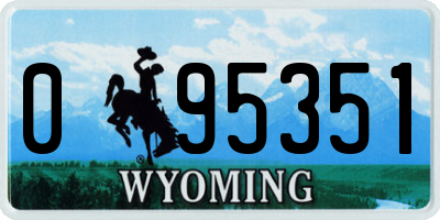 WY license plate 095351