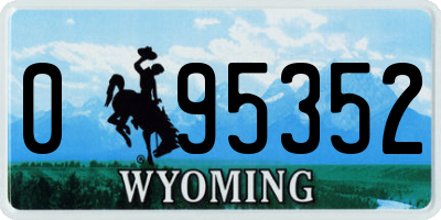 WY license plate 095352