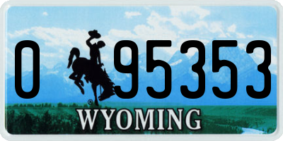WY license plate 095353