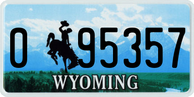 WY license plate 095357