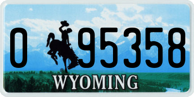 WY license plate 095358