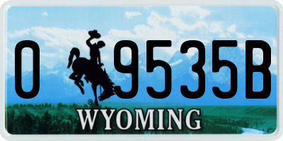 WY license plate 09535B