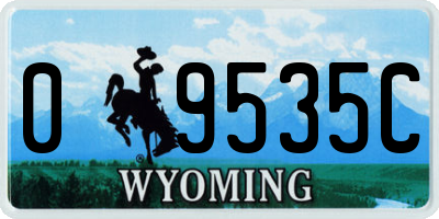 WY license plate 09535C