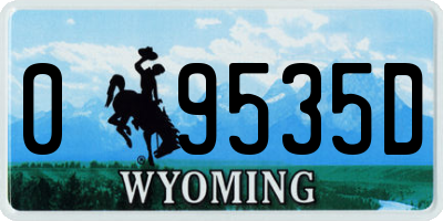 WY license plate 09535D