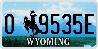 WY license plate 09535E