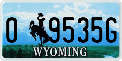 WY license plate 09535G
