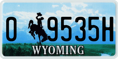 WY license plate 09535H