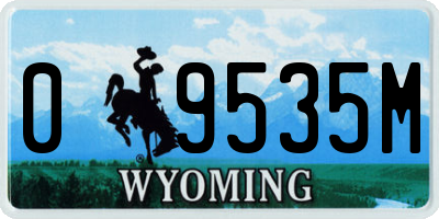 WY license plate 09535M