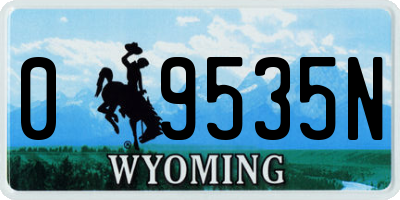 WY license plate 09535N