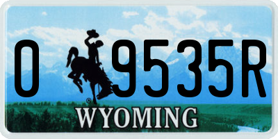 WY license plate 09535R