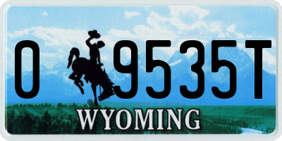 WY license plate 09535T