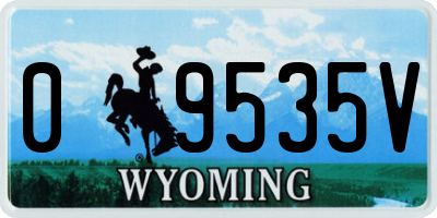 WY license plate 09535V