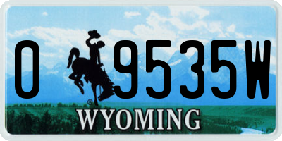 WY license plate 09535W