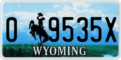 WY license plate 09535X
