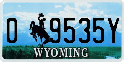 WY license plate 09535Y