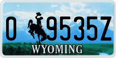 WY license plate 09535Z