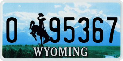 WY license plate 095367