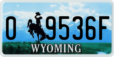 WY license plate 09536F