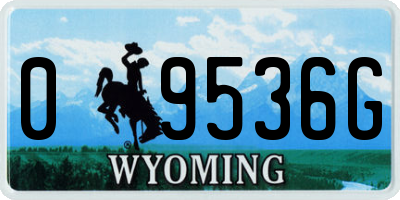 WY license plate 09536G
