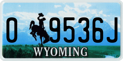 WY license plate 09536J