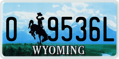 WY license plate 09536L