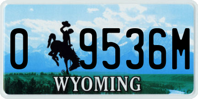 WY license plate 09536M