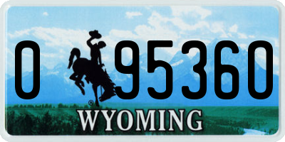 WY license plate 09536O