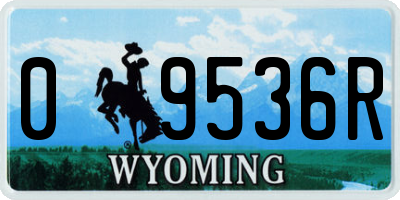 WY license plate 09536R