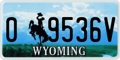 WY license plate 09536V