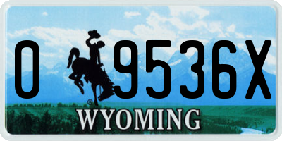 WY license plate 09536X