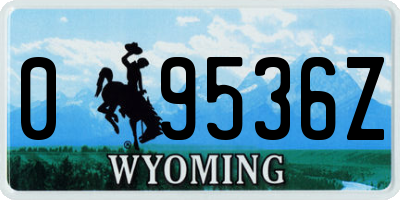 WY license plate 09536Z
