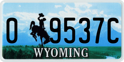WY license plate 09537C