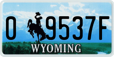 WY license plate 09537F