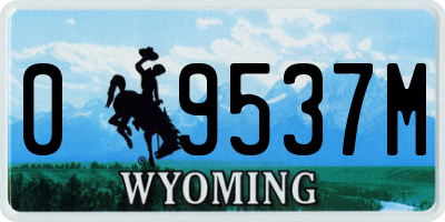WY license plate 09537M