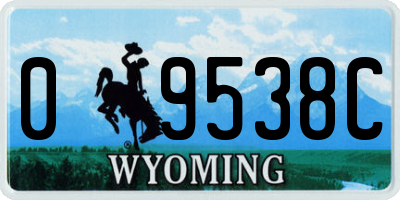 WY license plate 09538C
