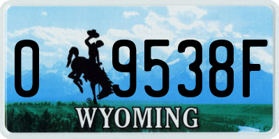 WY license plate 09538F
