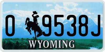 WY license plate 09538J