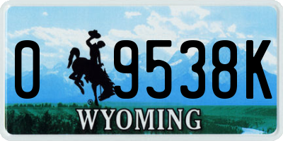 WY license plate 09538K